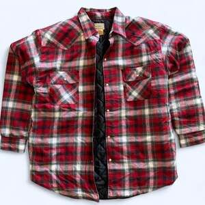 Vintage C.E. Schmidt Red Plaid Flannel Jacket Quilt Lined Workwear 2XL